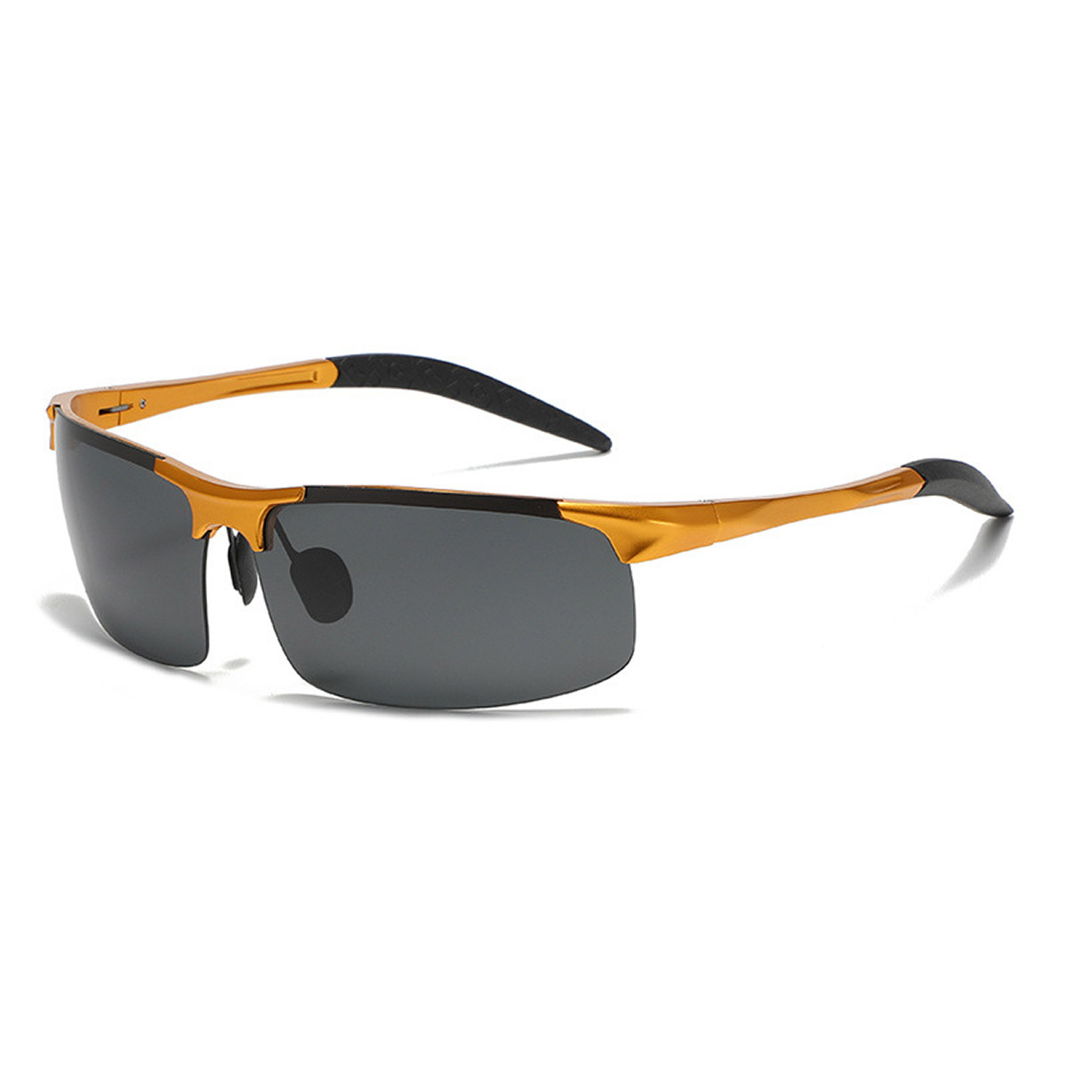 Aluminiowo-magnezowe okulary rowerowe z półramką i metalowymi oprawkami
