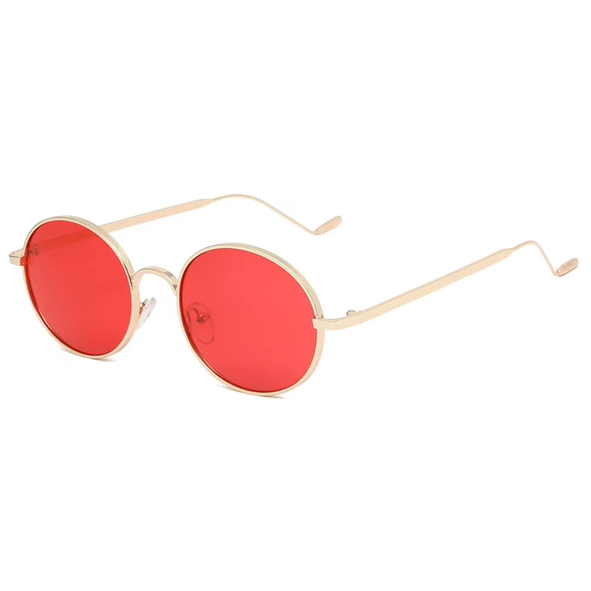 Okrągłe, metalowe okulary przeciwsłoneczne w stylu vintage Okrągłe, metalowe okulary przeciwsłoneczne w stylu vintage