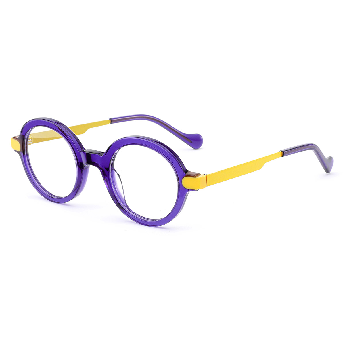 Retro artystyczne okulary optyczne z okrągłą ramką z acetatu