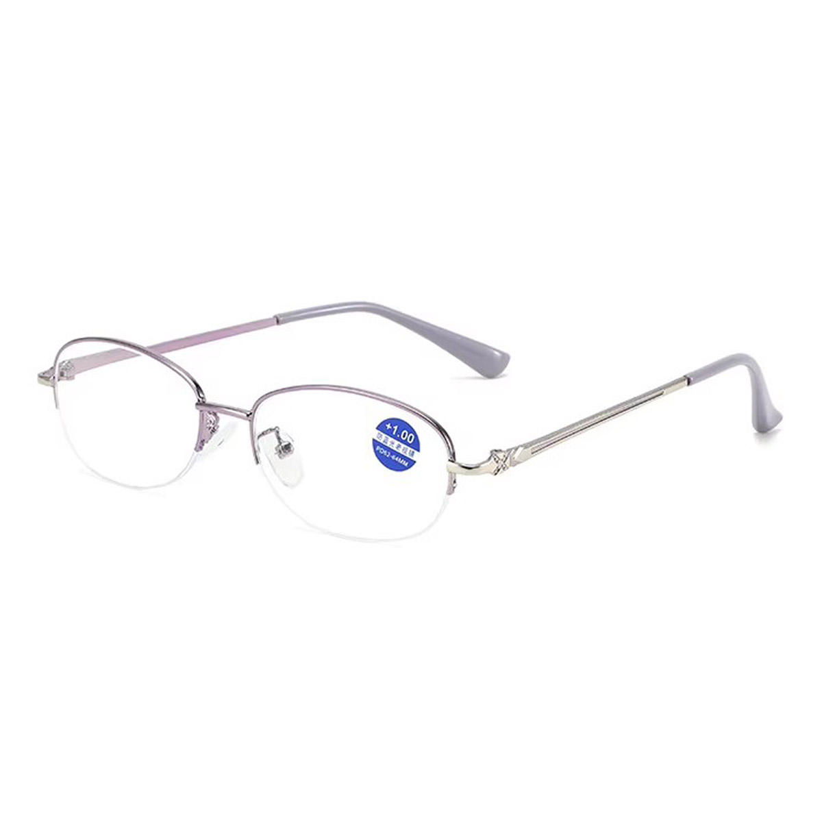 Eleganckie, progresywne, wieloogniskowe okulary do czytania z półramkami, wykonane z metalu