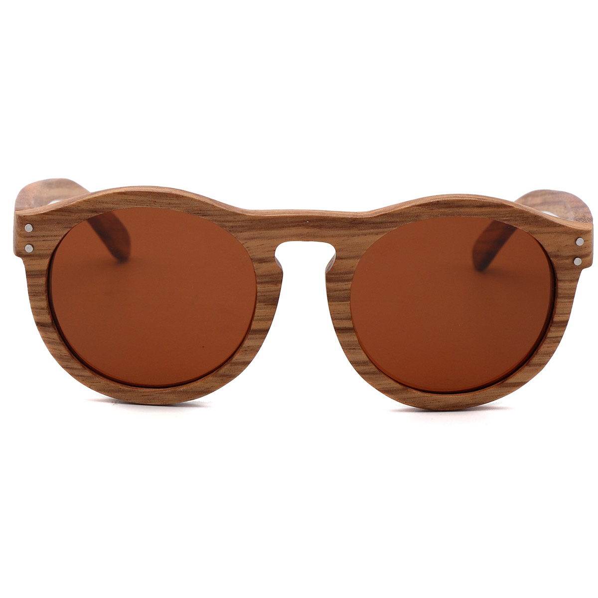 Okrągłe okulary przeciwsłoneczne w stylu vintage z naturalnym drewnem Okrągłe okulary przeciwsłoneczne w stylu vintage z naturalnym drewnem