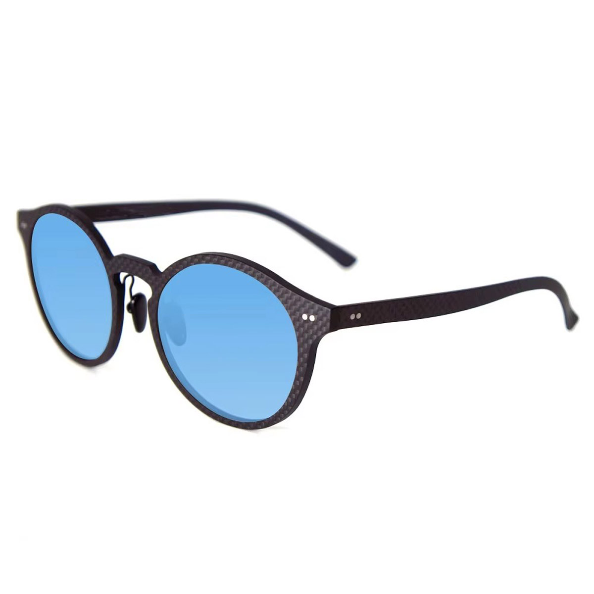 Okulary przeciwsłoneczne w stylu retro z okrągłą ramką UV400 z włókna węglowego